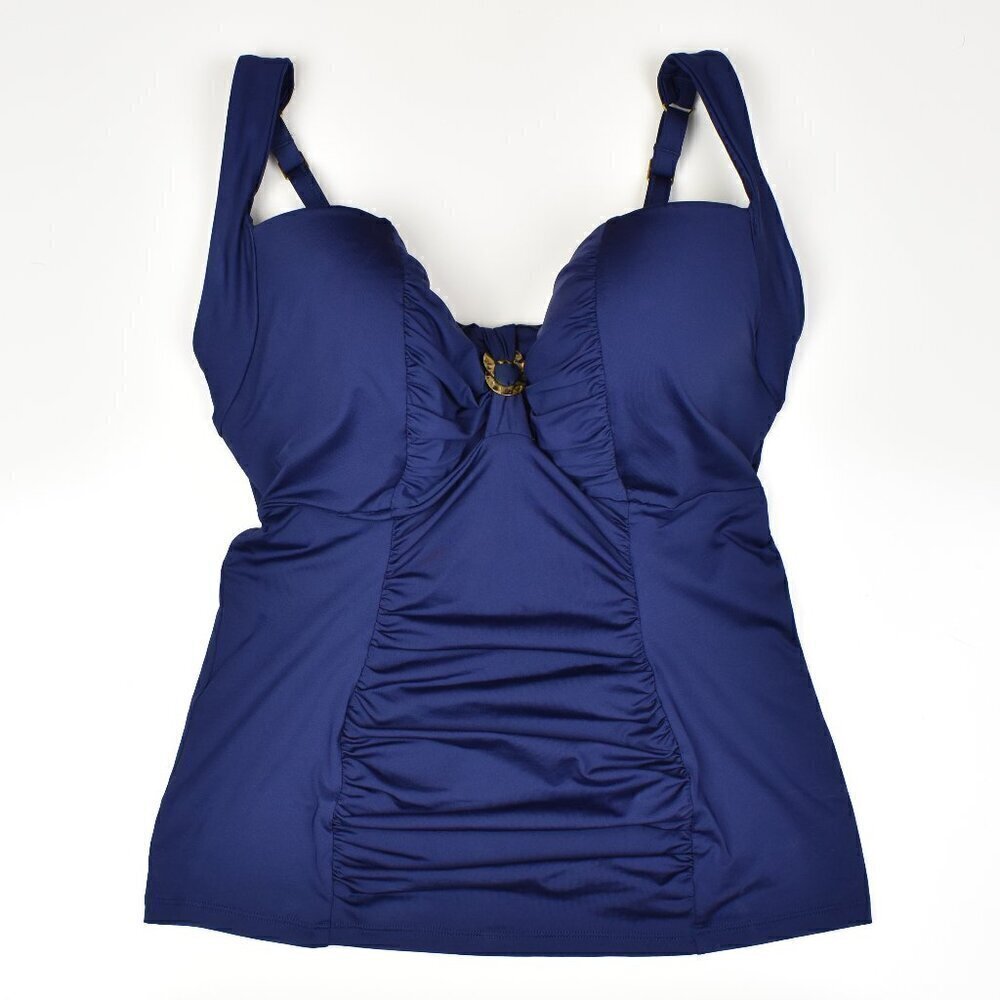 Panache Swim Annalise Ruched Molded Balconette Tankini Swim Top - Picture 1 of 8
